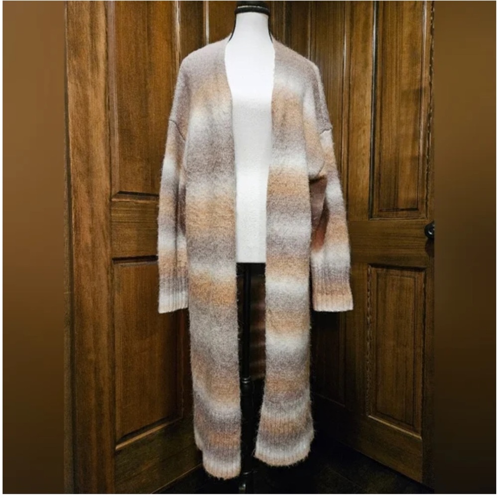 Z SUPPLY Striped Long Cardigan Sweater